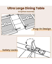 Gouun 71 in Teak Wood Patio Dining Table for 6 with Sturdy Metal Frame