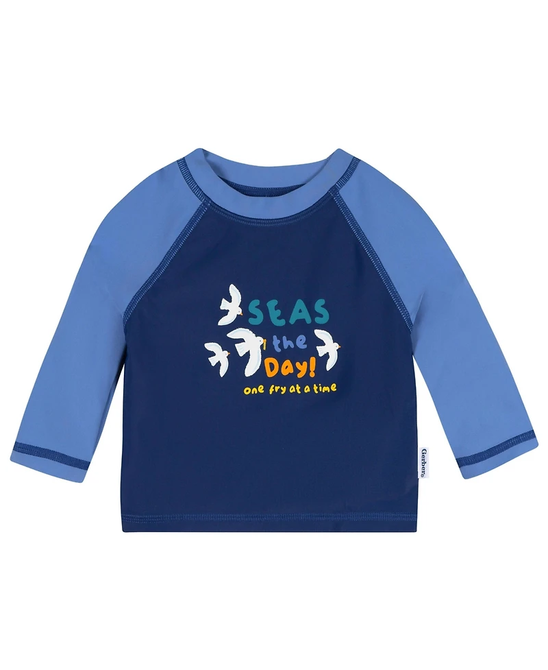 Gerber Toddler Boys 2-Piece Rashguard and Trunks Set