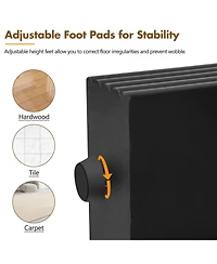 Rainsken 55" Modern Fluted Curved Console Table, Wood Entryway Accent Table with 2 Drawers and Rounded Edges for Hallway, Living Room