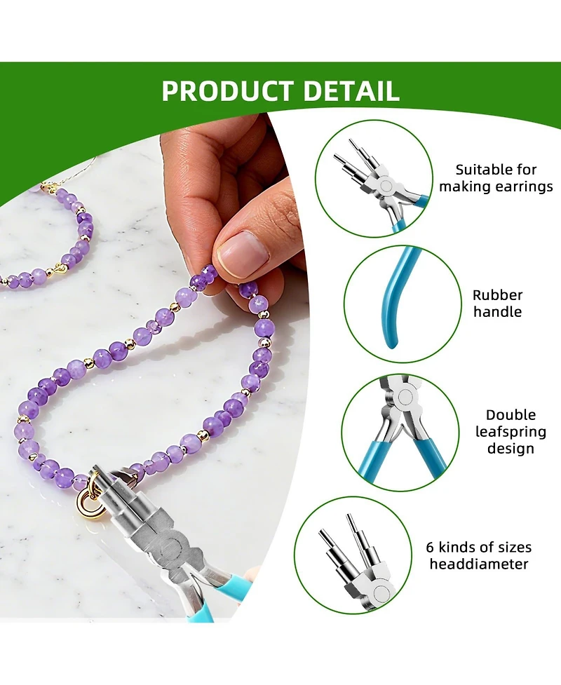 Gnuadz 2pcs Pliers Set Nylon Jaw Bail Plier Beading Looping Wire Diy Crafts