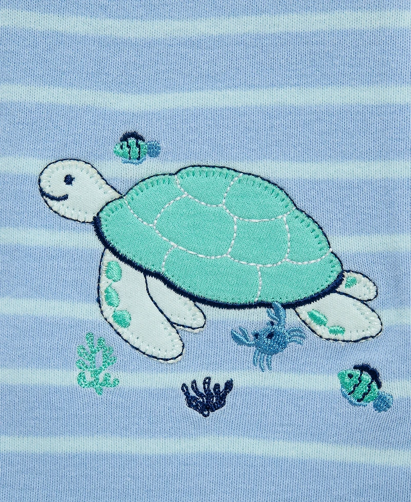 Little Me Baby Boys' Sea life Short-Sleeve and Sleeveless Romper, 2-Pack