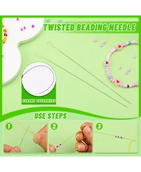 Gnuadz 86pc Beading Set Big Eye Seed Bead Long Straight Twist Flexible