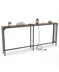 Gouun 71-Inch Narrow Console Table with Power Outlet