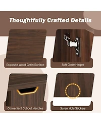 Gouun Foldable Extendable Coffee Table with Storage Cabinet