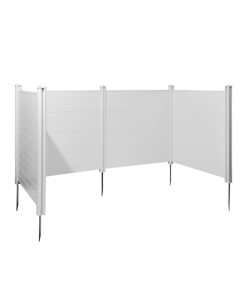 Sugift 4 Panel Outdoor Privacy Screen 50 x 50 in Vinyl Fence for Trash Can and A C