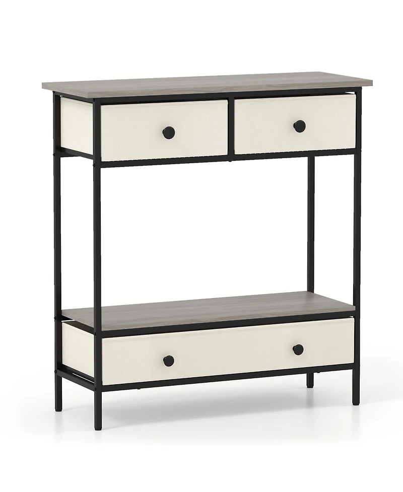 Sugift Farmhouse Console Table with Open Storage Shelf for Hallway
