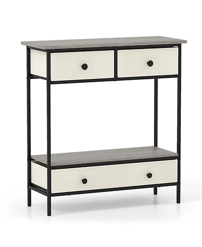Sugift Farmhouse Console Table with Open Storage Shelf for Hallway