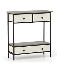 Sugift Farmhouse Console Table with Open Storage Shelf for Hallway