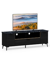 Sugift 63 Inch Tv Stand with Flip Door Cabinet for TVs up to 75 Inch