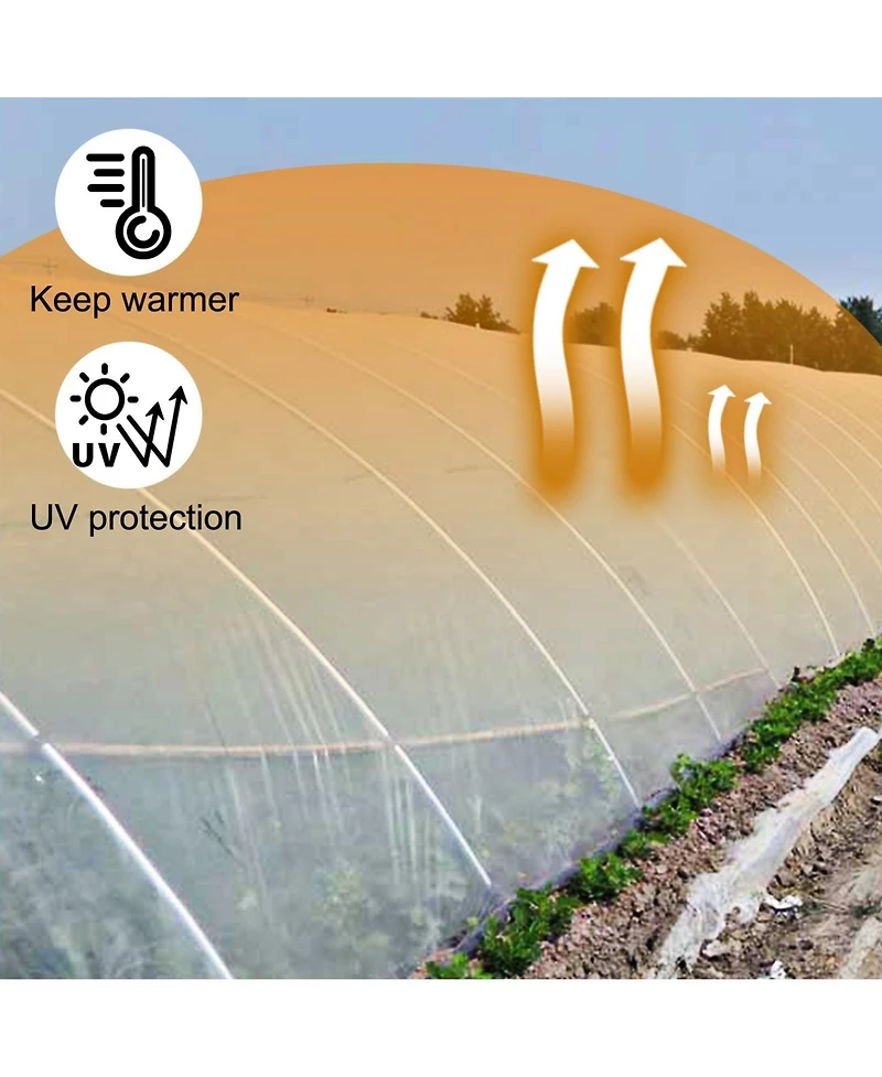 Sugift 12 x 25 Ft Uv Resistant Polyethylene Greenhouse Plastic Film 6 Mil