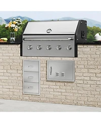Sugift Single Stainless Steel Bbq Access Door 20W x 14H in for Bbq Island Grilling