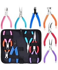Gnuadz Jewelry Making Tools Set 6pc Round Nose Pliers Wire Cutters Crimper End Nippers Beading Craft Kit