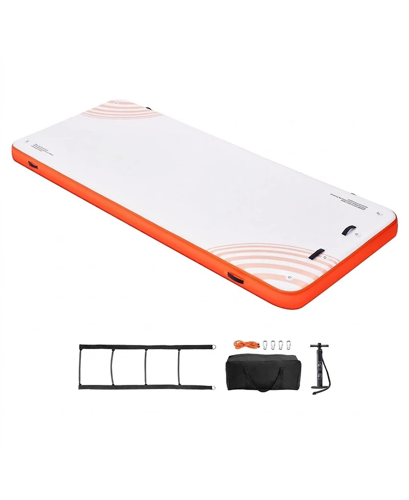 Givimo 15 x 6FT Inflatable Floating Dock Non-Slip Platform with Ladder for Pool and Beach