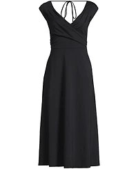 Lands' End Plus Cotton Modal Off the Shoulder Wrap Midi Dress