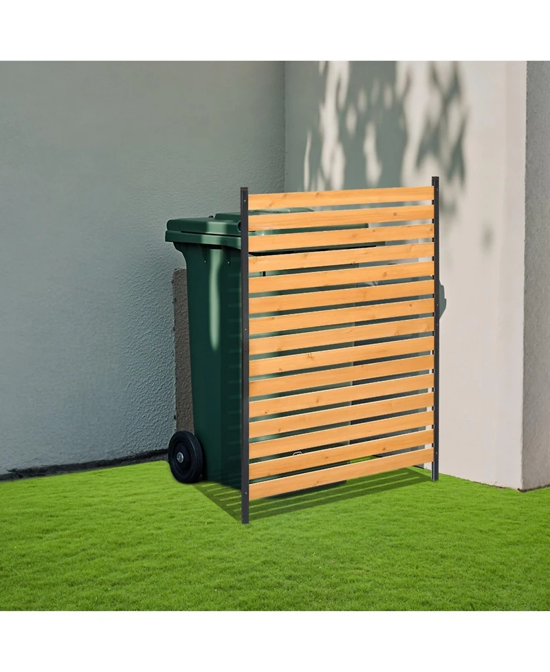 Sugift Wood Privacy Screen 39in x 61in 1-Panel Outdoor Fence for Garden and Pool Area