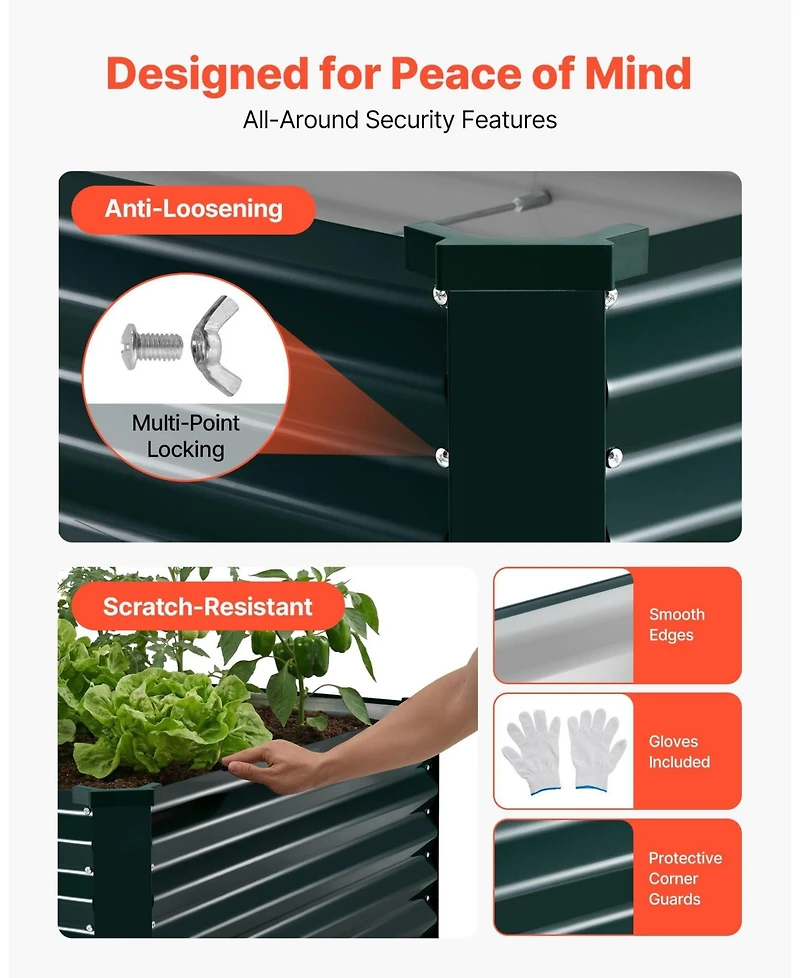 Sugift Galvanized Raised Garden Bed 6.67 x 3.35 ft Rustproof Elevated Planter Box for Vegetables