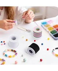 Gnuadz 4 rolls 660ft Stretchy Bracelet String Kit Elastic Cord Beading Diy Crafts Necklace Sewing