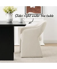 Maison Boucle Set of 2 Dining Chairs, 19-Inch Upholstered Armchairs