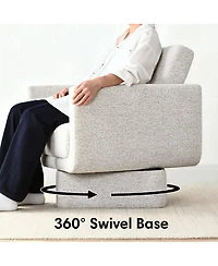 Maison Boucle Modern Swivel Accent Chair, Upholstered Lounge Chair, 1 Piece