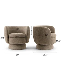 Maison Boucle 31 Tweed Swivel Barrel Accent Chair, Upholstered Armchair, 1 Pc