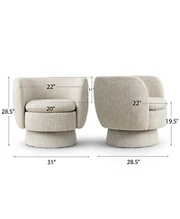 Maison Boucle 31 Tweed Swivel Barrel Accent Chair, Upholstered Armchair, 1 Pc