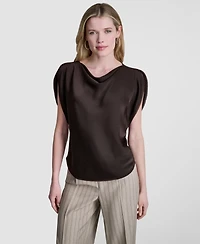Dkny Women's Flutter-Sleeve Cowl Neck Blouse