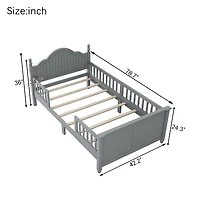 Streamdale Furniture Wood Twin Platform Bed with Headboard/Footboard