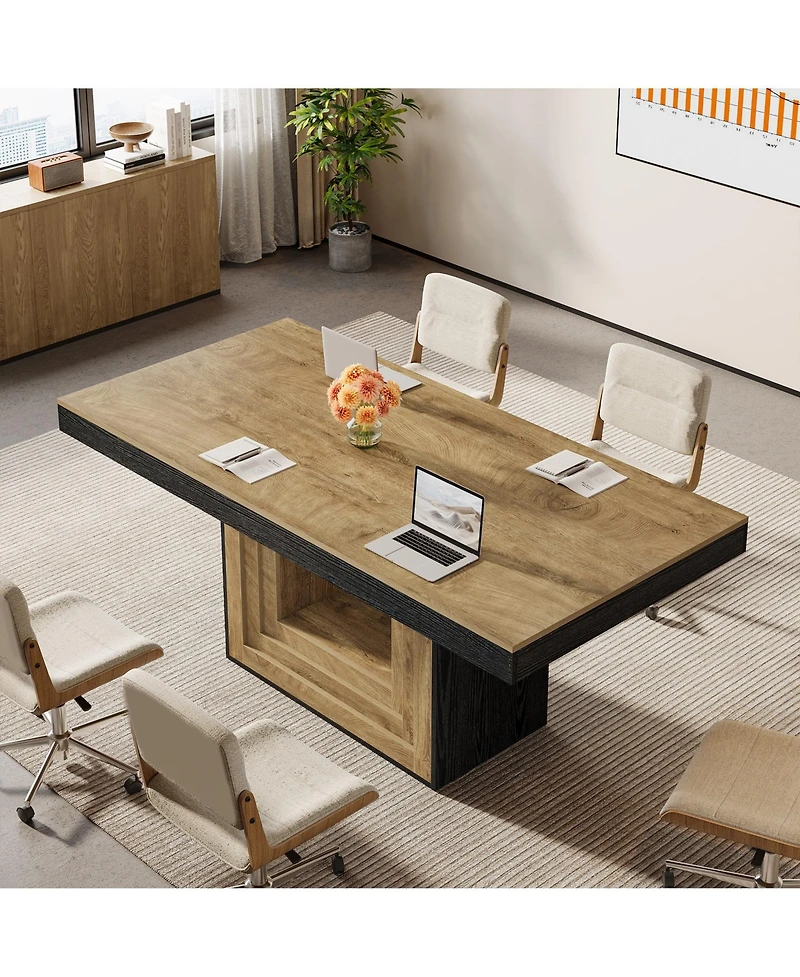 Tribesigns Modern Large Rectangular Executive Desk, 63'' Computer Desk and Writing Table
