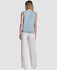 Dkny Women's Sleeveless Printed Sweater