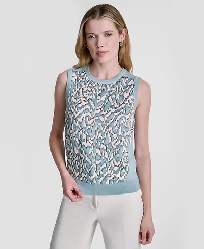 Dkny Women's Sleeveless Printed Sweater