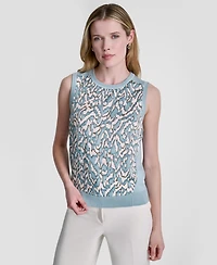 Dkny Women's Sleeveless Printed Sweater