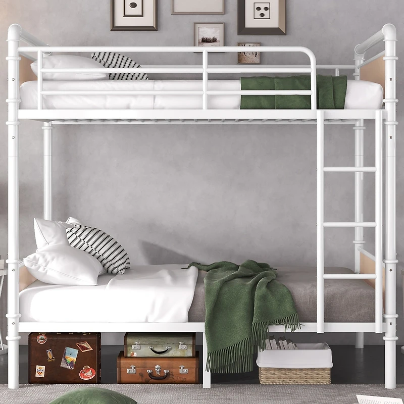 Streamdale Furniture Metal Twin Xl Bunk Bed with Guard Rails