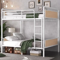 Streamdale Furniture Metal Twin Xl Bunk Bed with Guard Rails