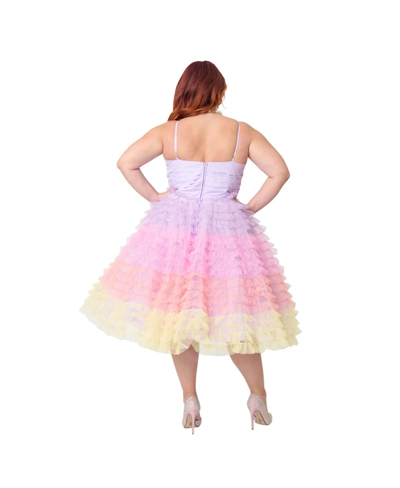 Unique Vintage Plus Tulle Sweetheart Cupcake Swing Dress