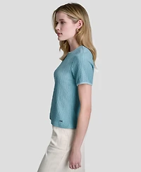 Dkny Women's Short-Sleeve Knitted Top