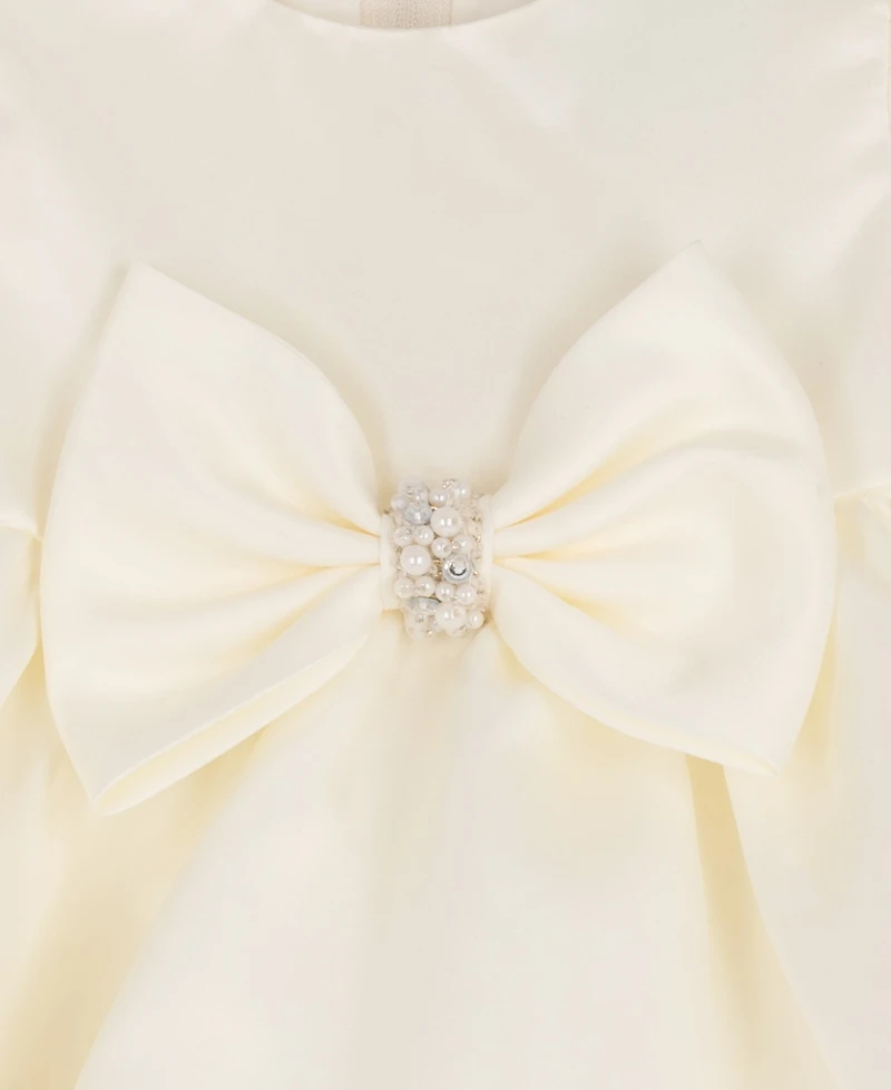 Rare Editions Baby Girls' Satin Dress and Bloomer, 2-Piece Set