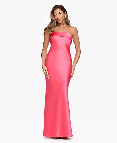 Xscape Women's Strapless Sleeveless Polyester Gown