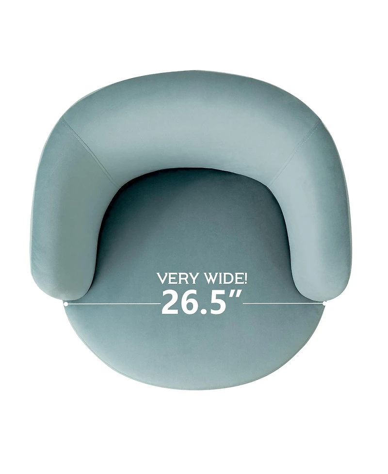 Maison Boucle Velvet Swivel Barrel Accent Chair 27 Inch Wide Upholstered 1 Piece