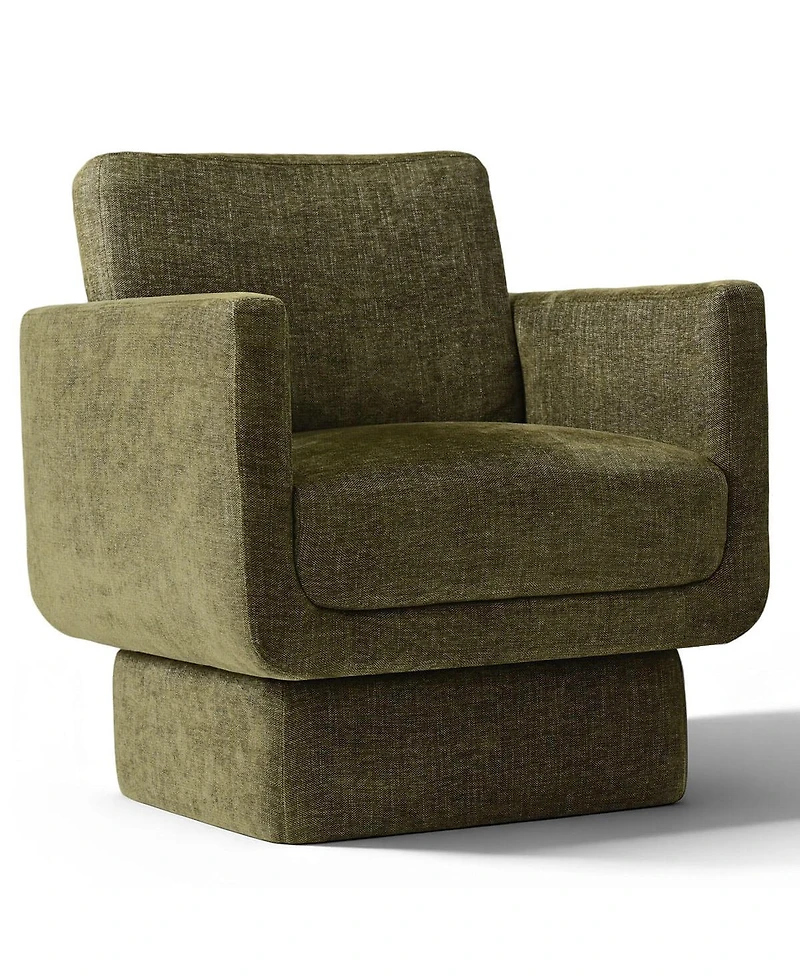 Maison Boucle 360 Swivel Barrel Accent Chair, Modern Club Lounge 1 Pc
