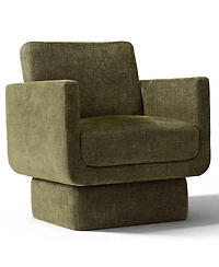 Maison Boucle 360 Swivel Barrel Accent Chair, Modern Club Lounge 1 Pc