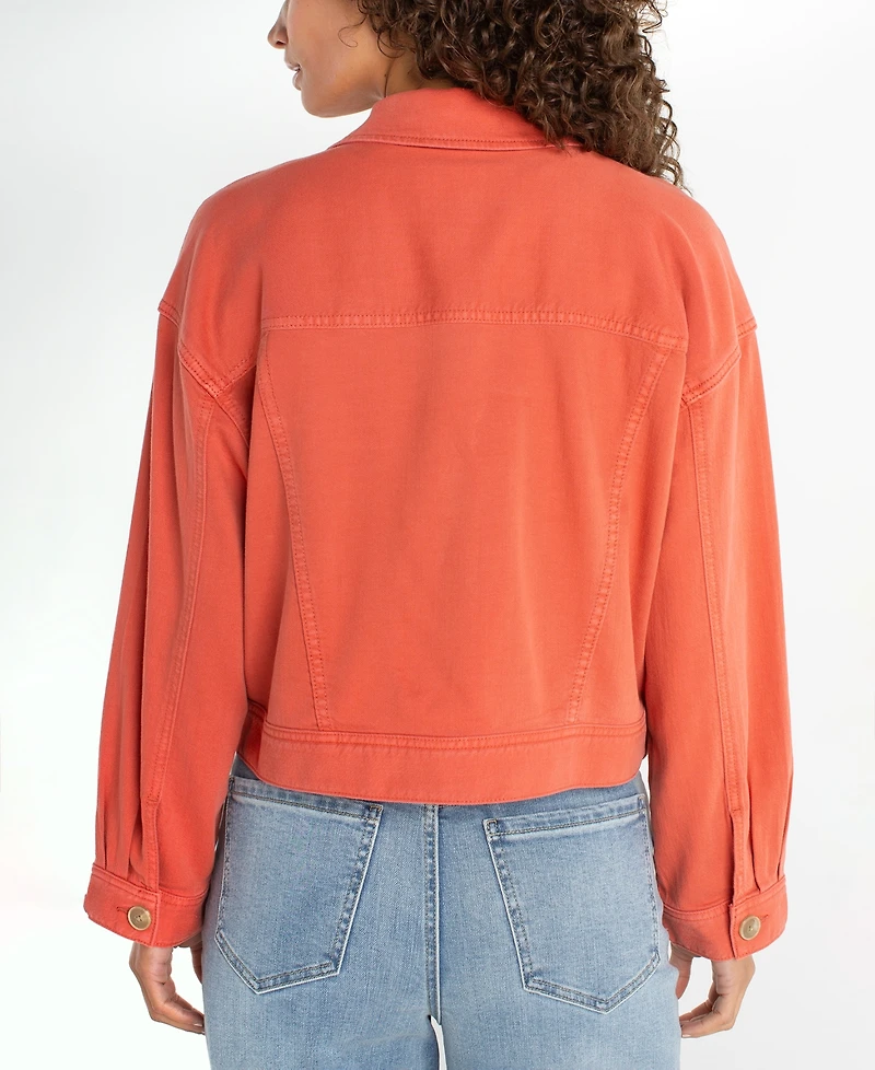 Liverpool Los Angeles Women's Cropped Oversized Denim Jacket