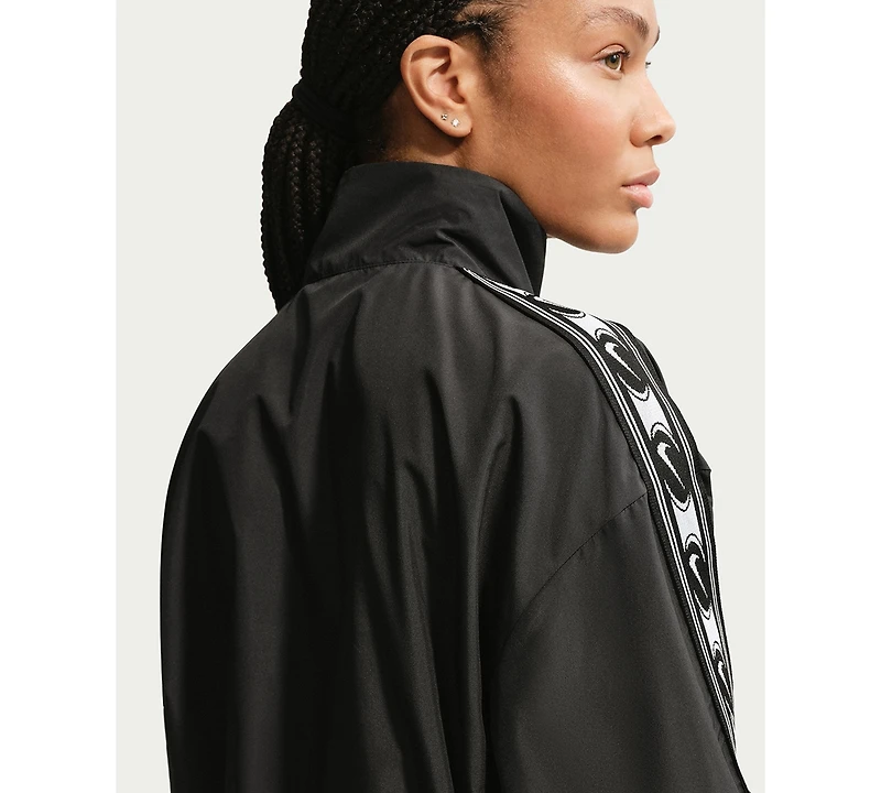 Nike Women's Loose Fit Zipper Front Mock Neck Polyester Jacket