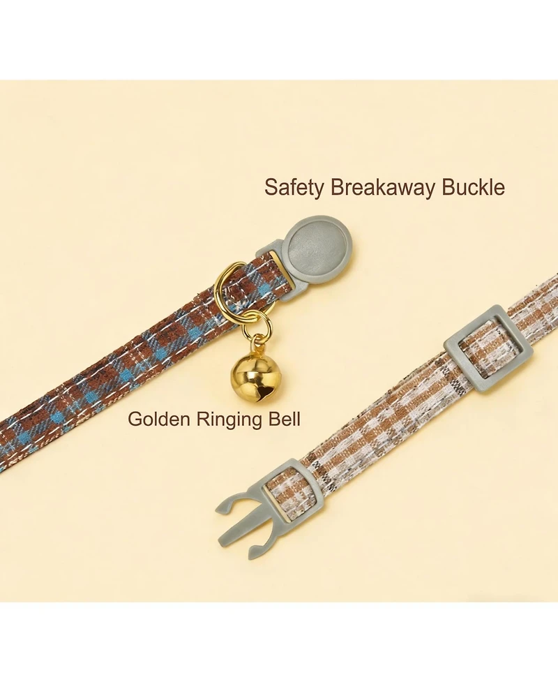 Aronkl Bowtie Cat Collar With Bell Breakaway Kitten Collars Removable Bow Cotton Stylish