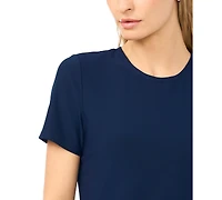CeCe Women's Short-Sleeve Crewneck Knitted Top