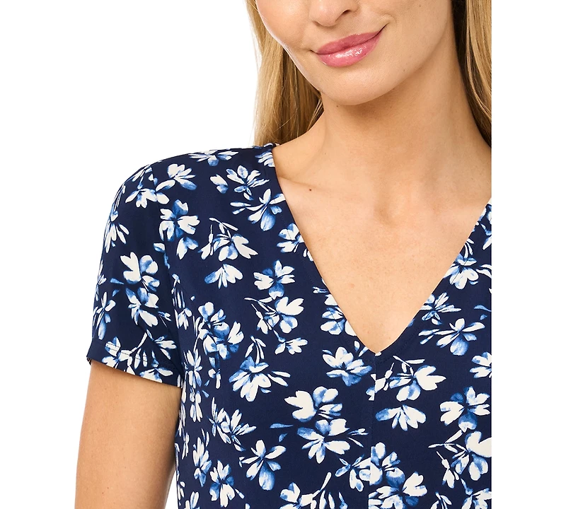 CeCe Women's Short-Sleeve V-Neck Knitted Dress