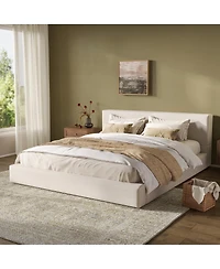 Streamdale Furniture King Upholstered Bed Frame, Linen