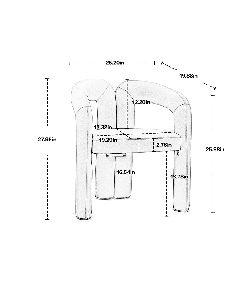 Rainsken Velvet Accent Chair Set of 2, Barrel Chairs with Curved Backrest and Elephant Feet for Living Room Decor