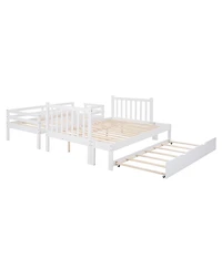 Streamdale Furniture Twin over Full Bunk Bed with Twin Size Trundle