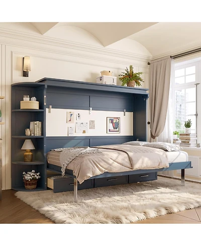 Streamdale Furniture Murphy Bed w/Shelf, Cabinets, Drawers, Office Space Saver