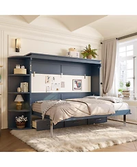 Streamdale Furniture Murphy Bed w/Shelf, Cabinets, Drawers, Office Space Saver